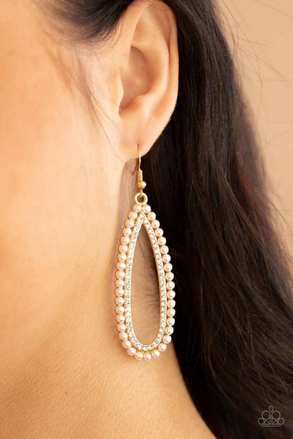 Glamorously Glowing - Gold Paparazzi Accessories Earrings $5 Jewelry with Janet Morgan Earrings