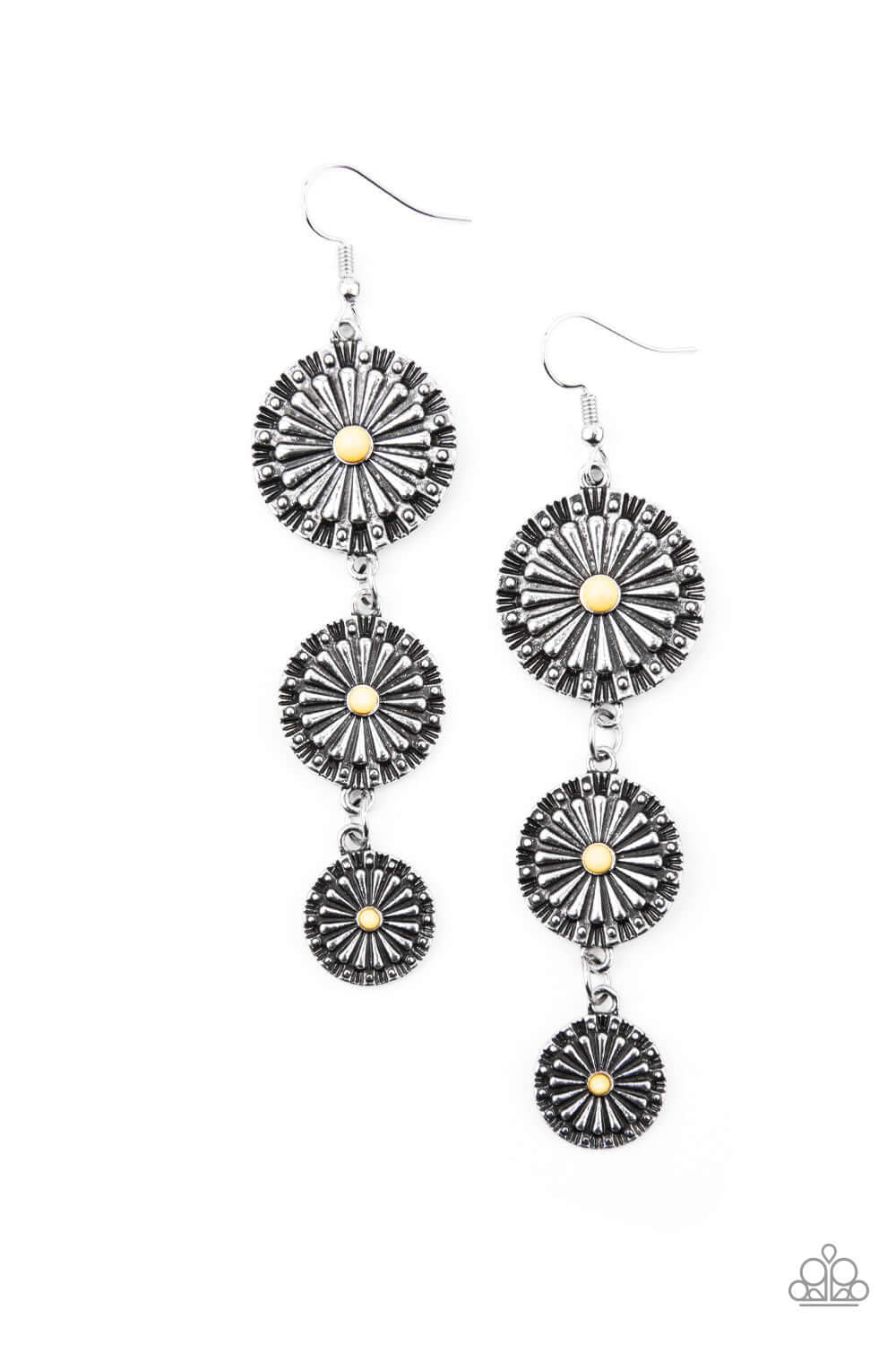 Festively Floral - Paparazzi Accessories Yellow Earrings $5 Jewelry with Janet Morgan EARRINGS