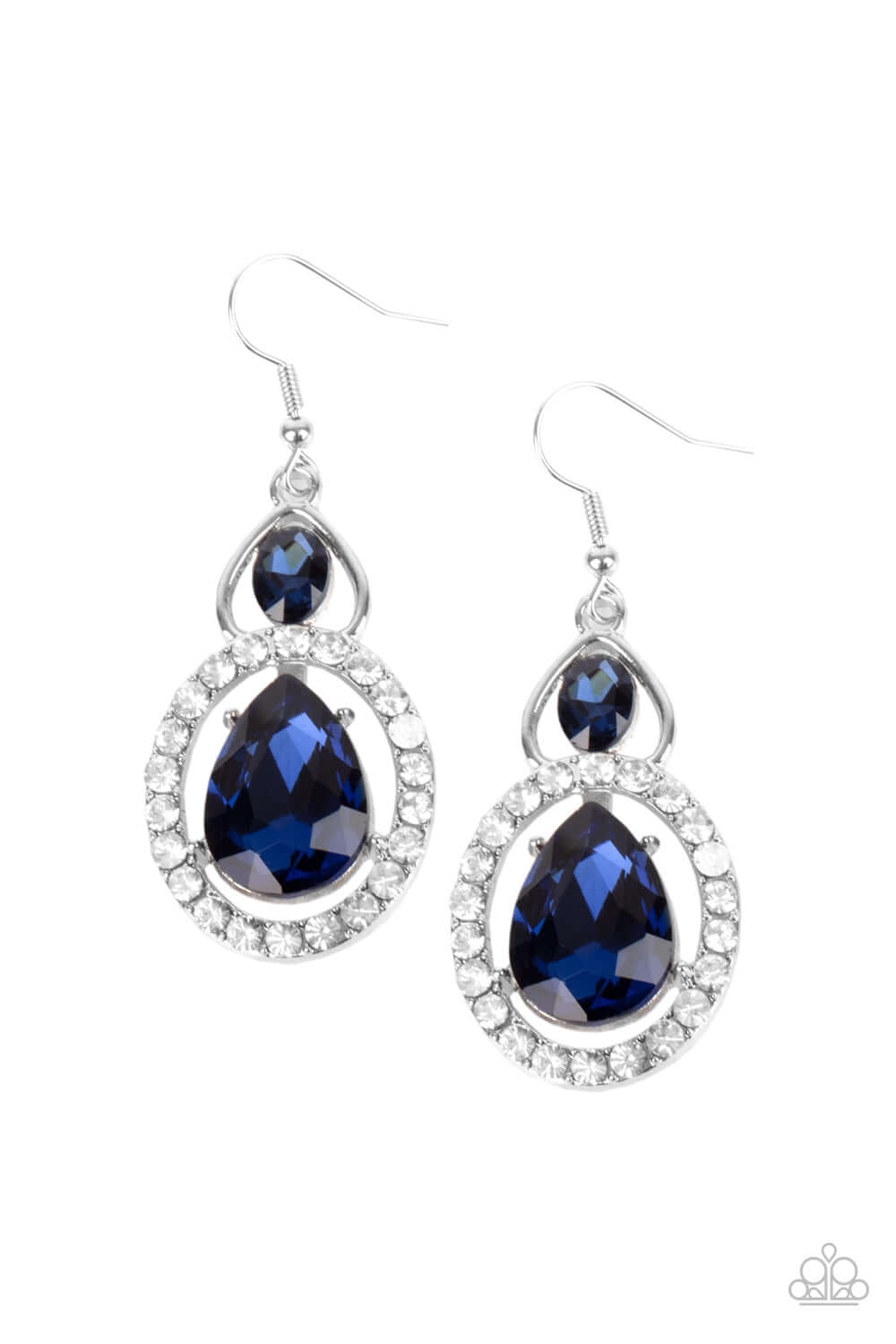 Double The Drama - Blue Paparazzi Accessories Earrings $5 Jewelry with Janet Morgan Earrings