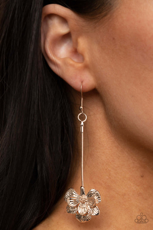 Opulently Orchid - Rose Gold Paparazzi Accessories Earrings $5 Jewelry with Janet Morgan Earrings