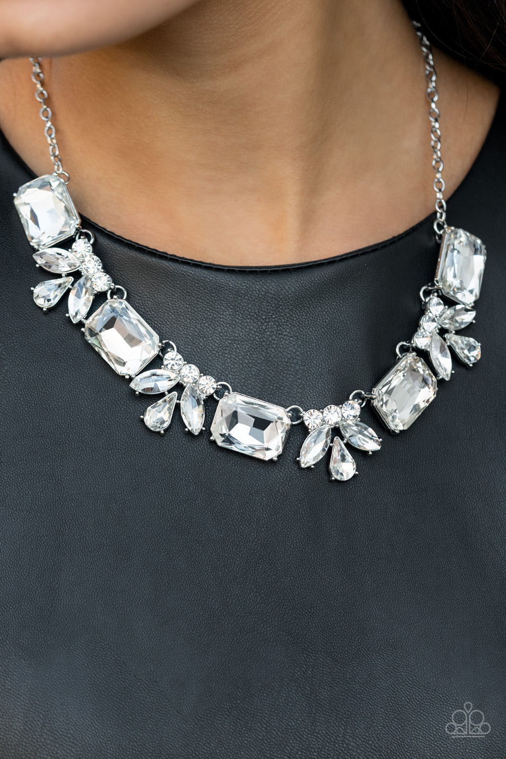 Long Live Sparkle - White Paparazzi Accessories Necklace $5 Jewelry with Janet Morgan Necklaces