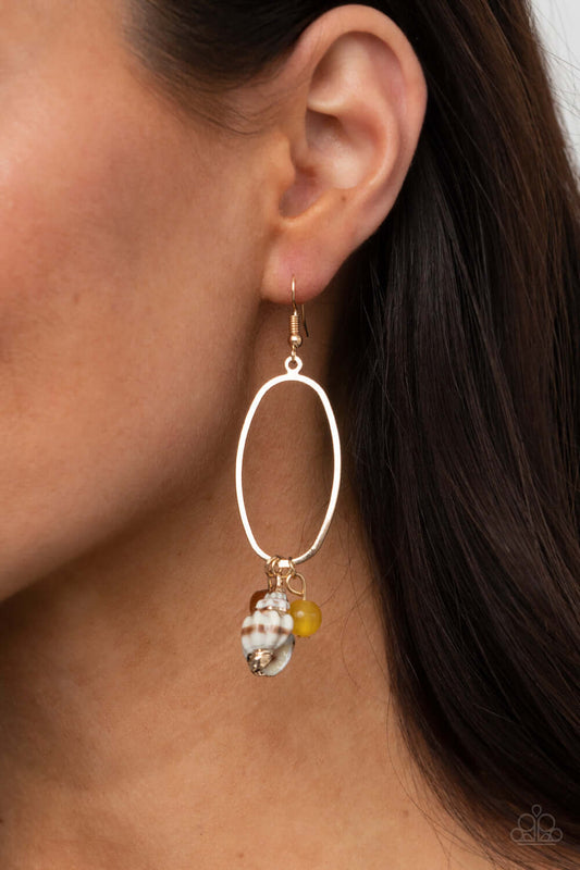 Golden Grotto - Paparazzi Accessories Yellow Earring $5 Jewelry with Janet Morgan Earrings