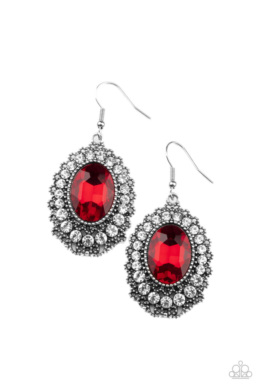 Glacial Gardens - Red Paparazzi Accessories Earring $5 Jewelry with Janet Morgan Earrings