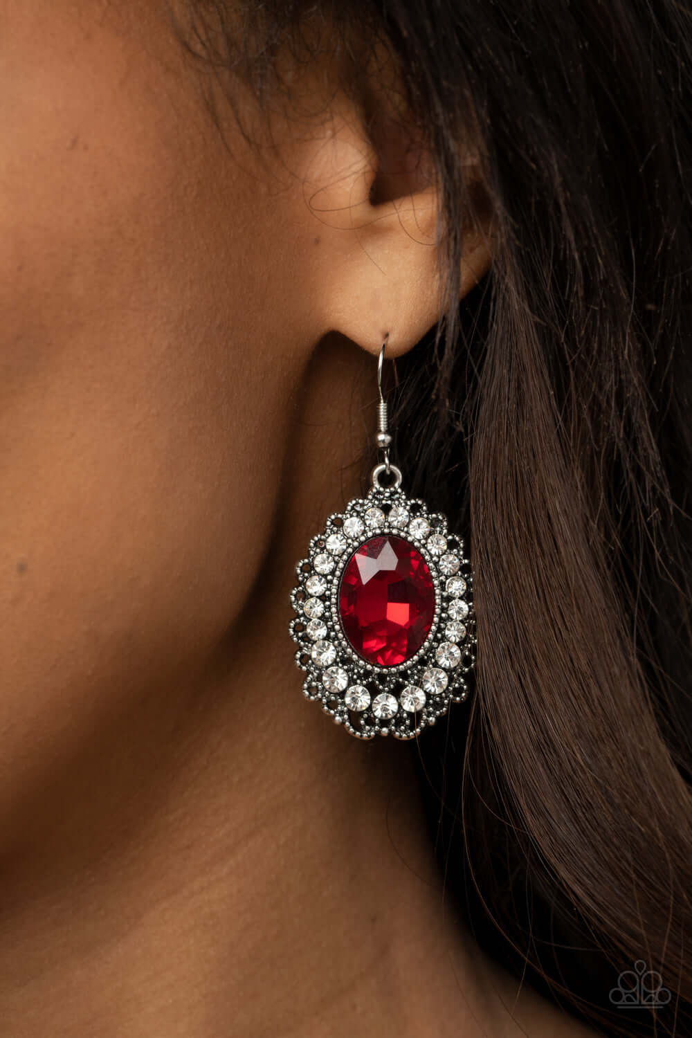 Glacial Gardens - Red Paparazzi Accessories Earring $5 Jewelry with Janet Morgan Earrings