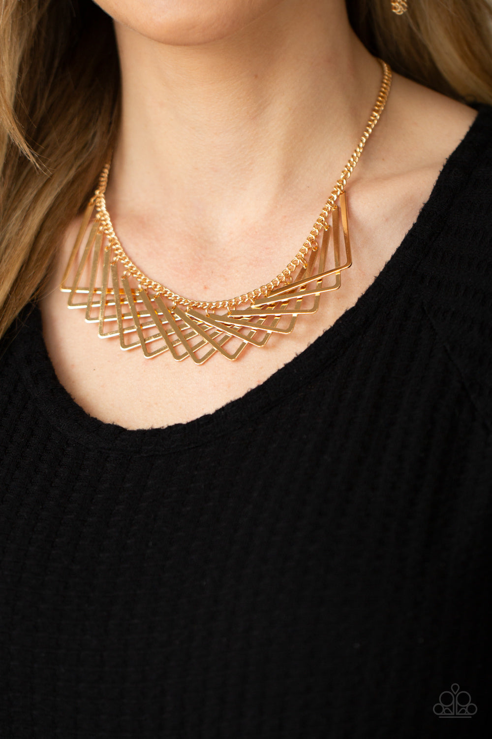 Metro Mirage - Gold Paparazzi Accessories Necklace $5 Jewelry with Janet Morgan Necklace