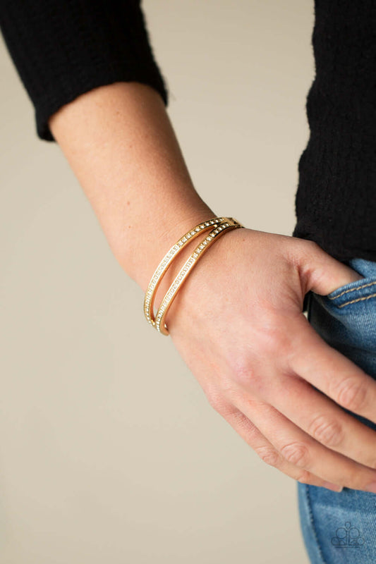 A Show of FIERCE - Paparazzi Accessories Gold Hinge Bracelet $5 Jewelry with Janet Morgan Bracelets