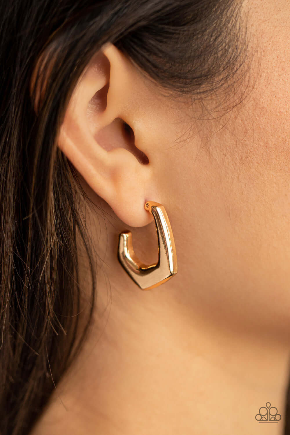 On The Hook - Gold Paparazzi Accessories Earrings $5 Jewelry with Janet Morgan Earrings