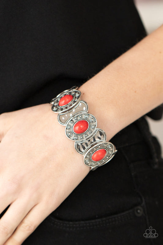 Desert Relic - Red - Paparazzi Accessories Bracelet $5 Jewelry with Janet Morgan Bracelets