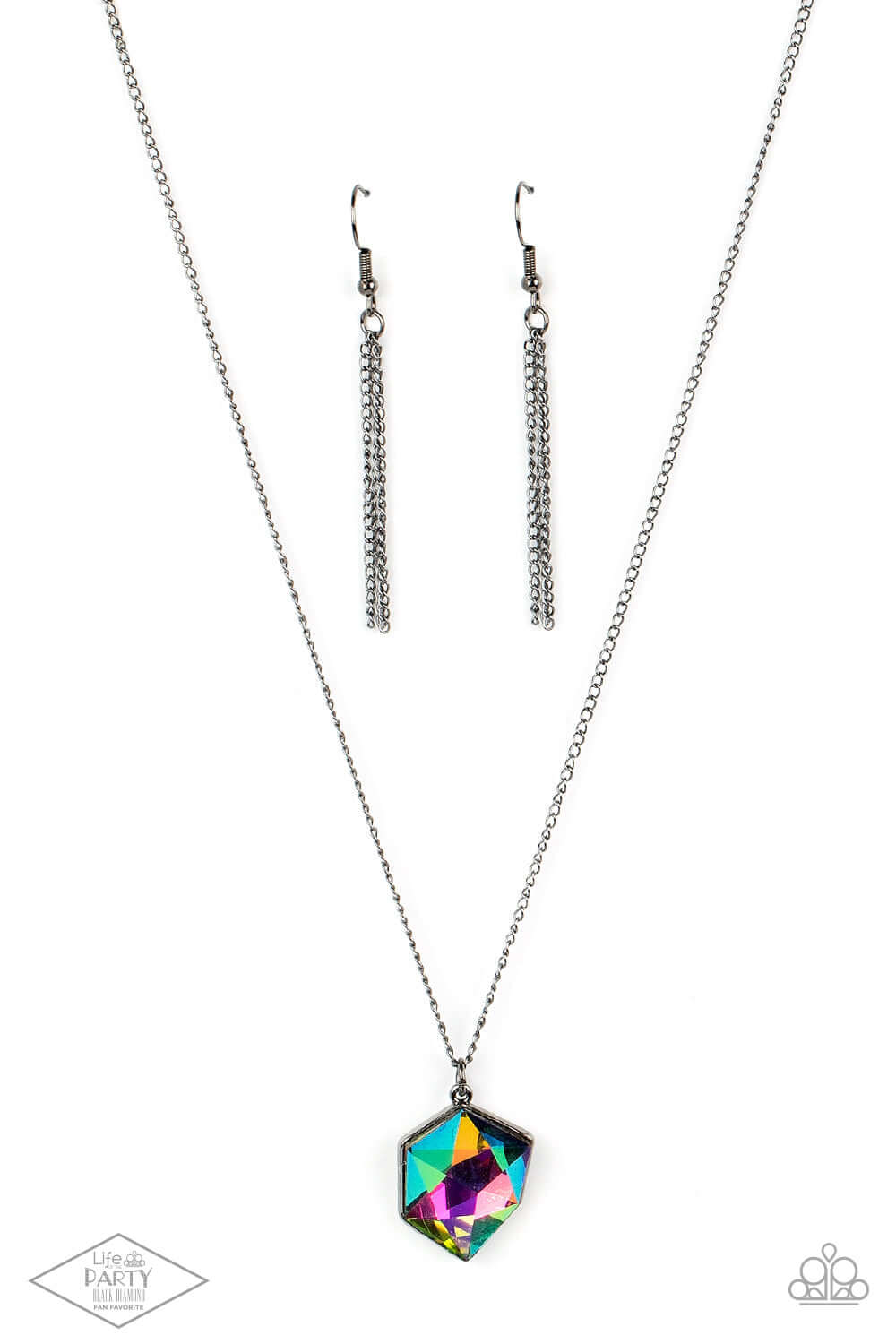 TMST Bling Stellar Serenity - Multi Oil Spill Gunmetal Paparazzi Necklace