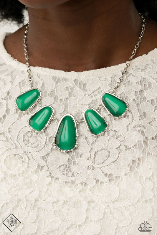 Newport Princess - Green Paparazzi Accessories Necklace $5 Jewelry with Janet Morgan Necklaces