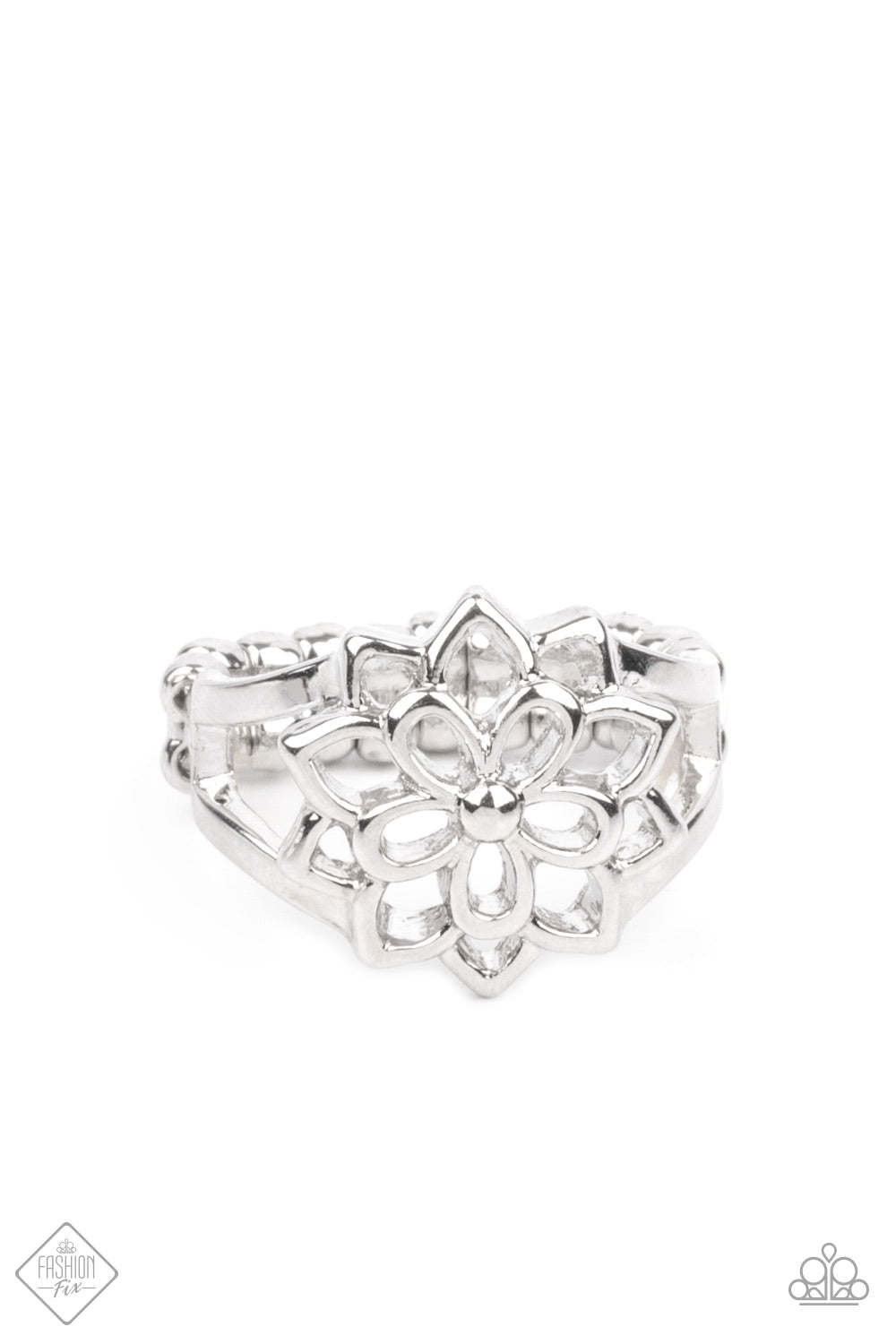 Prana Paradise - Silver Paparazzi Accessories Ring $5 Jewelry with Janet Morgan rings