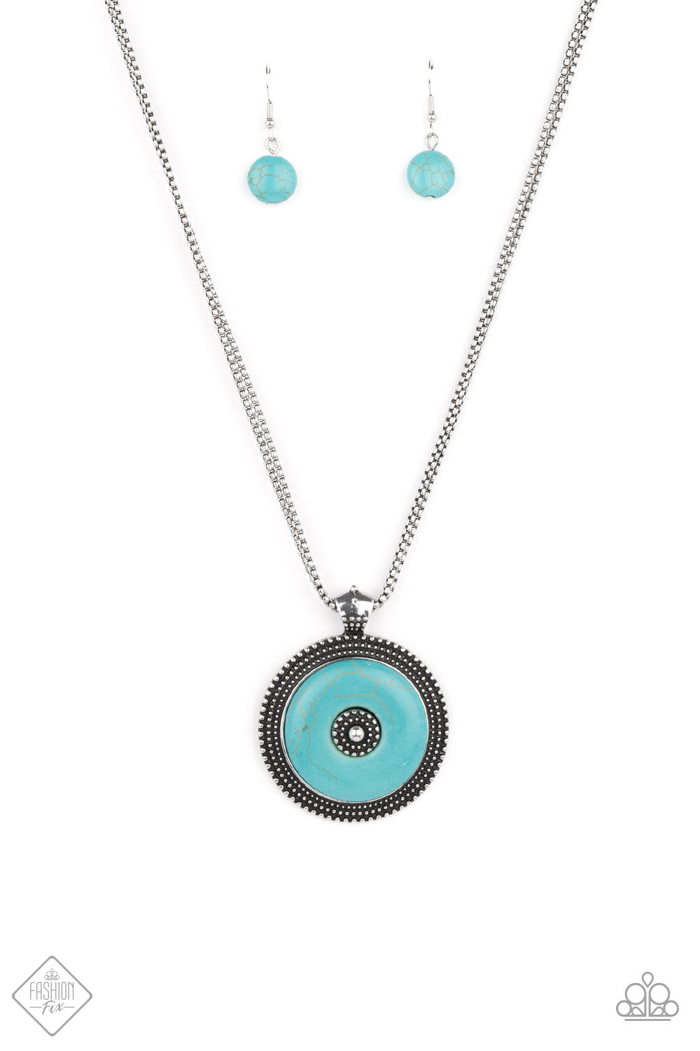 EPICENTER of Attention - Blue Paparazzi Accessories Necklace $5 Jewelry with Janet Morgan Necklace