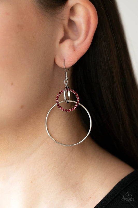 In An Orderly Fashion - Paparazzi Accessories Red Earrings $5 Jewelry with Janet Morgan EARRINGS