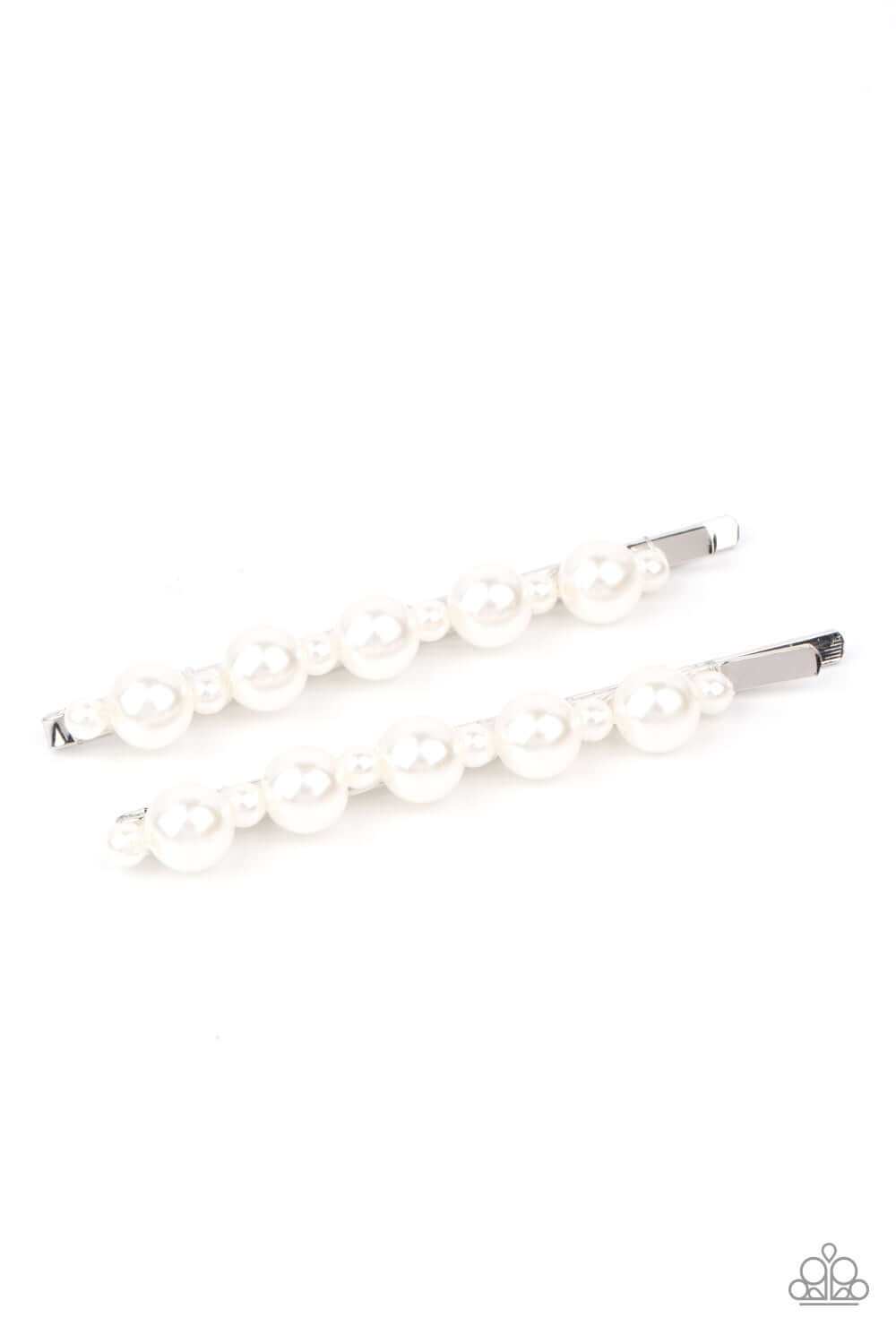 Put A Pin In It - White Paparazzi Accessories Hair Accessories $5 Jewelry with Janet Morgan Hair Accessories