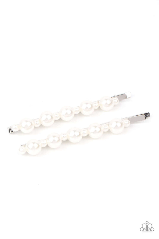 Put A Pin In It - White Paparazzi Accessories Hair Accessories $5 Jewelry with Janet Morgan Hair Accessories