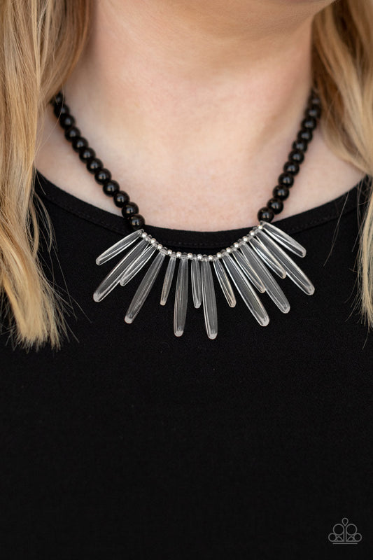 Icy Intimidation - Black Paparazzi Accessories Necklace $5 Jewelry with Janet Morgan Necklaces