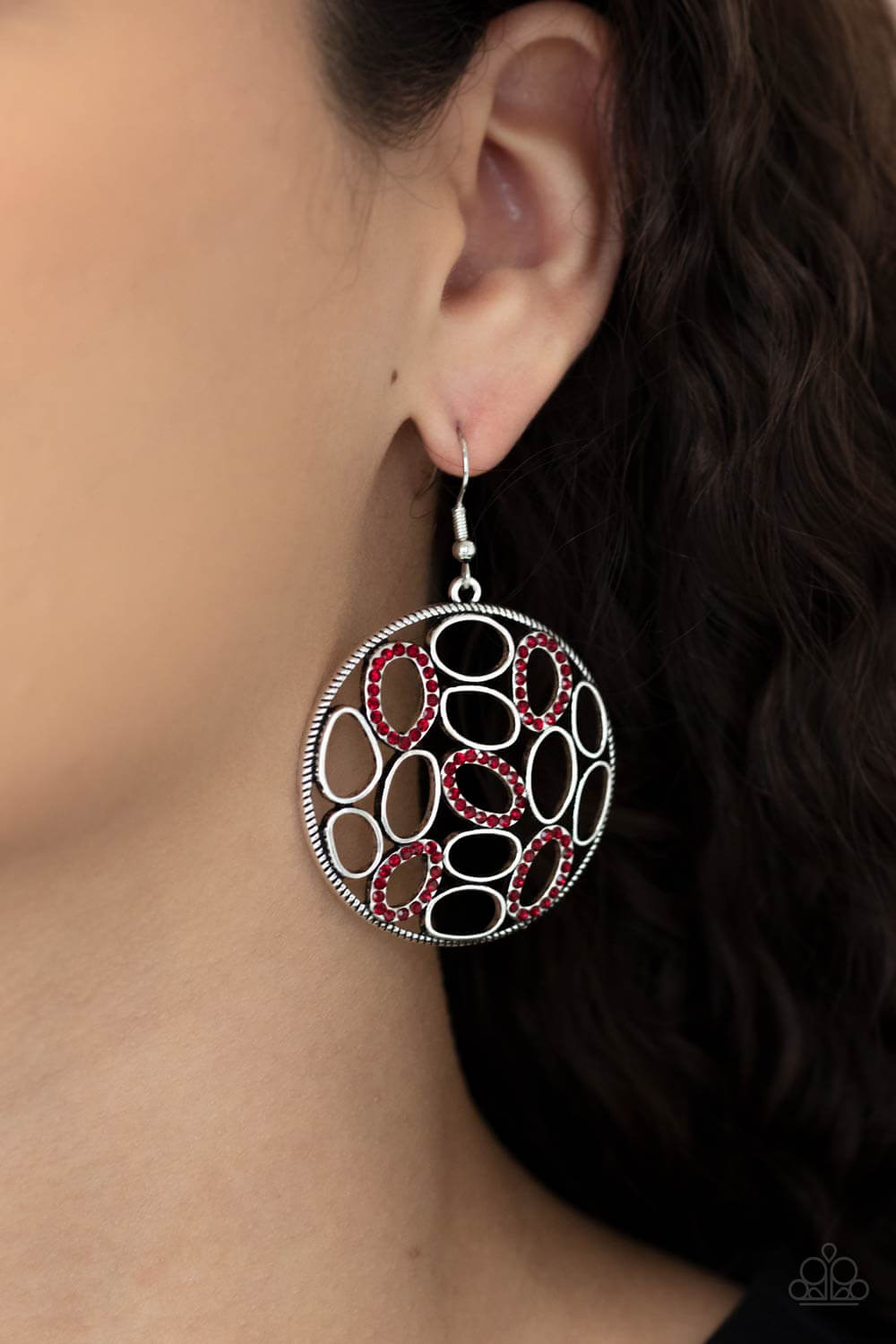 Watch OVAL Me - Red Paparazzi Accessories Earrings $5 Jewelry with Janet Morgan Earrings