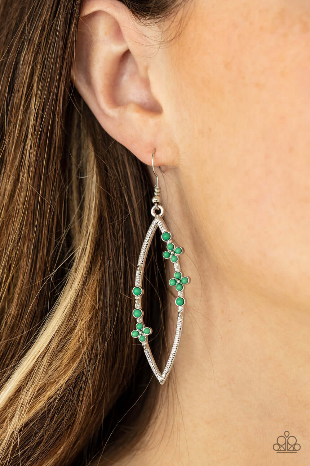 Flowery Finesse - Green Paparazzi Accessories Earrings $5 Jewelry with Janet Morgan Earrings