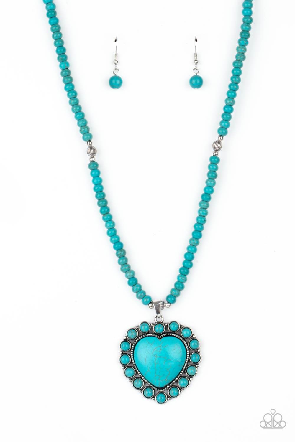 A Heart Of Stone - Blue Paparzzi Accessories Necklace $5 Jewelry with Janet Morgan Necklaces