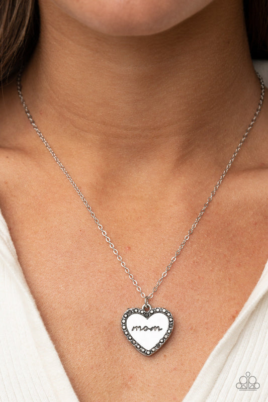 TMST Bling The Real Boss - Paparazzi Accessories Silver Heart Necklace