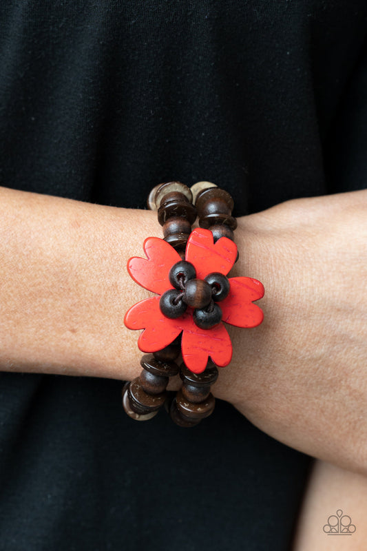 Tropical Flavor - Red Paparazzi Accessories Bracelet $5 Jewelry with Janet Morgan Bracelets