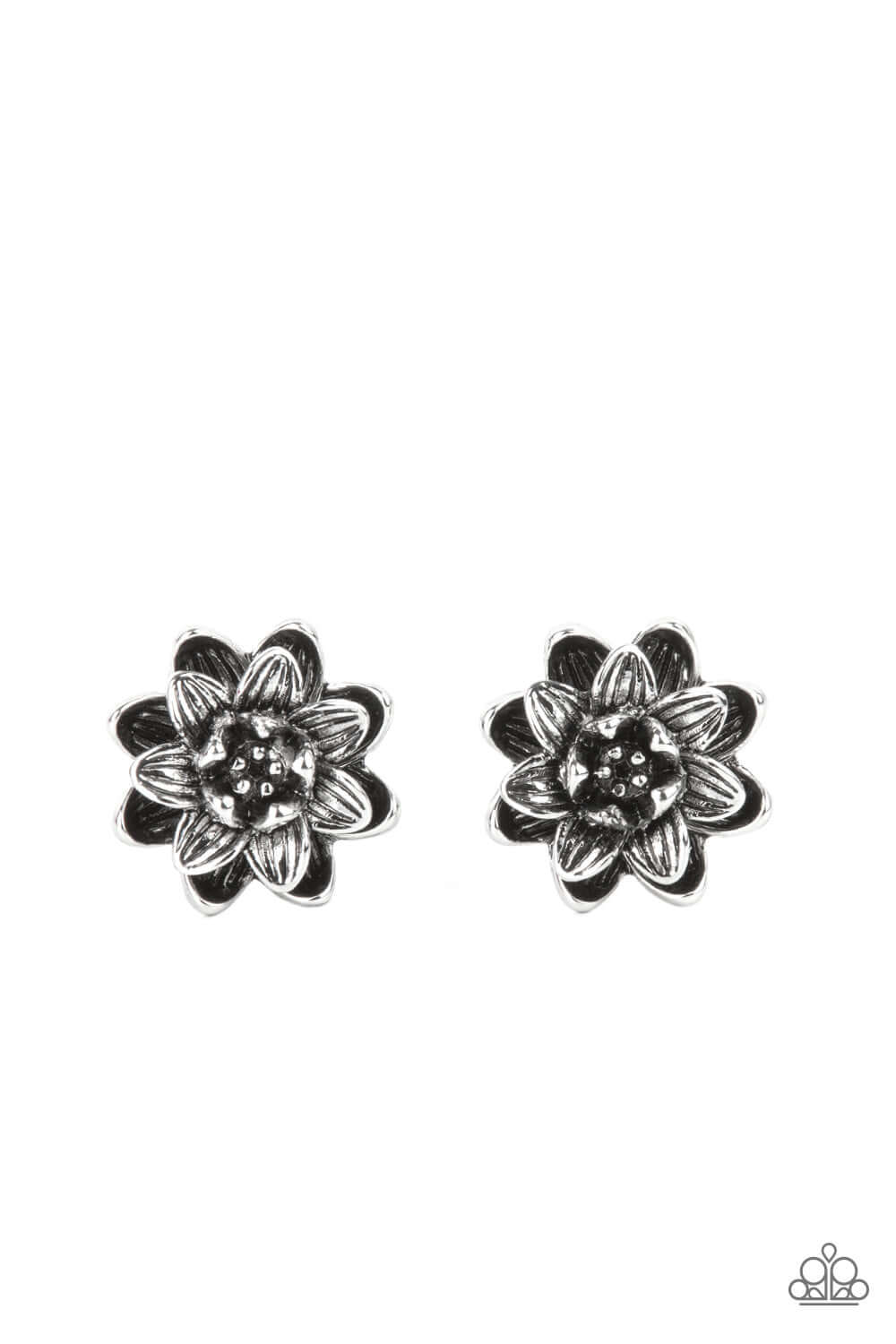 Water Lily Love - Silver Paparazzi Accessories Earrings $5 Jewelry with Janet Morgan Earrings