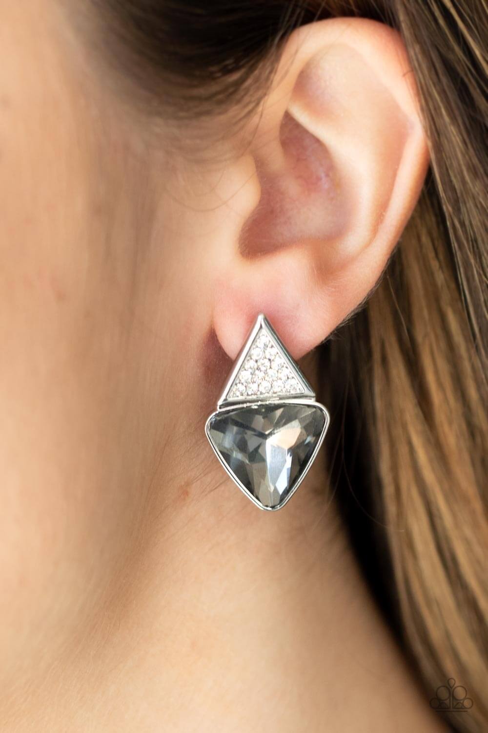 Risky Razzle - Silver Paparazzi Accessories Earrings $5 Jewelry with Janet Morgan Earrings