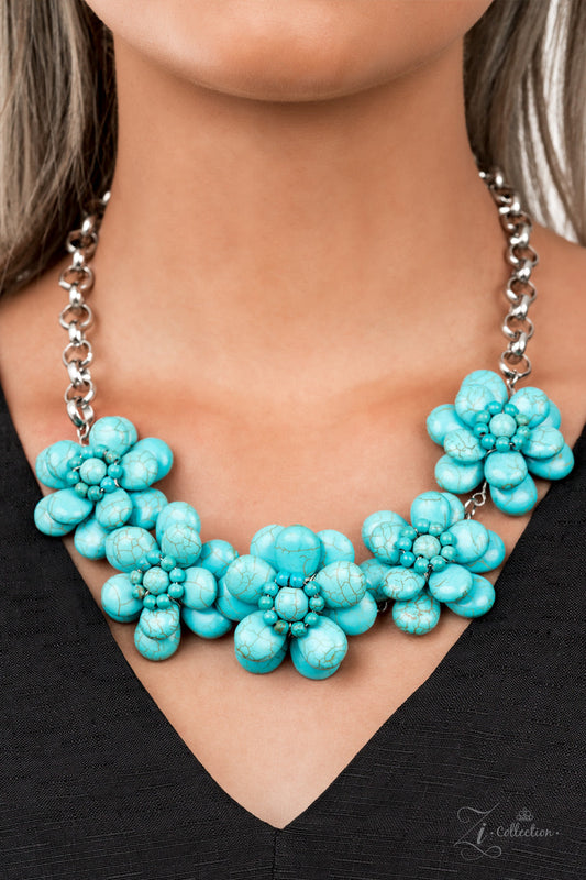 Genuine Paparazzi Accessories Zi Collection Turquoise Necklace (2021) $5 Jewelry with Janet Morgan Necklace