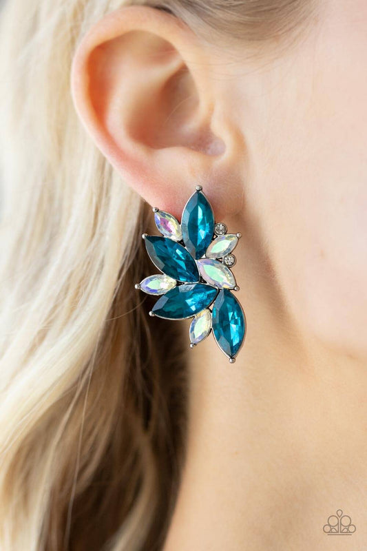 Instant Iridescence - Blue Paparazzi Accessories Earring $5 Jewelry with Janet Morgan Earrings