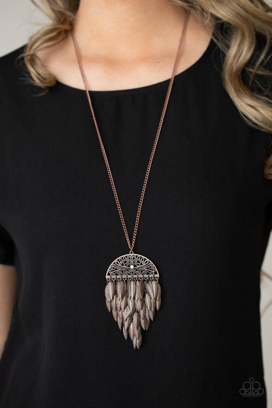 Canopy Cruise - Copper - Paparazzi Accessories Necklace $5 Jewelry with Janet Morgan Necklace