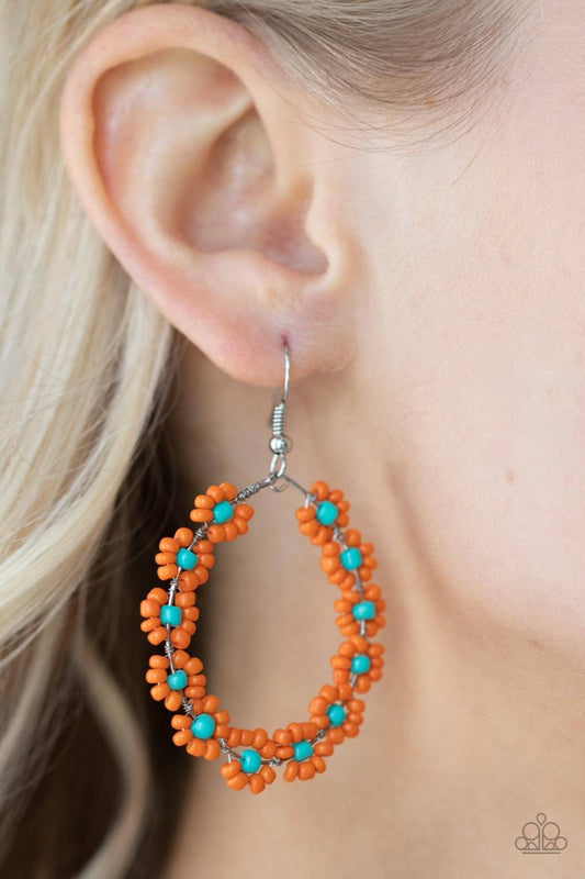 Festively Flower Child - Paparazzi Accessories Orange Earrings $5 Jewelry with Janet Morgan EARRINGS