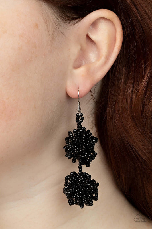 Celestial Collision - Black - Paparazzi Accessories Earrings $5 Jewelry with Janet Morgan Earrings