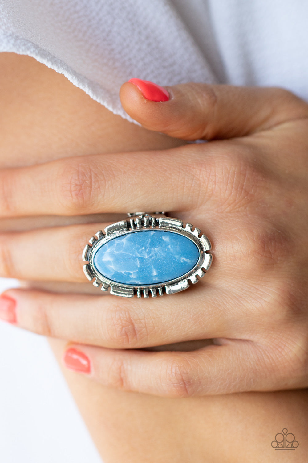 Peacefully Pioneer - Paparazzi Accessories Blue Ring $5 Jewelry with Janet Morgan rings