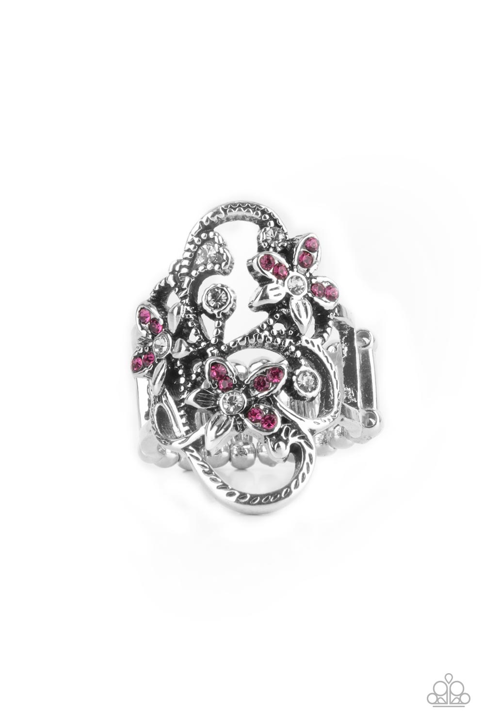 Flirtatiously Flowering - Paparazzi Accessories Pink Ring $5 Jewelry with Janet Morgan rings