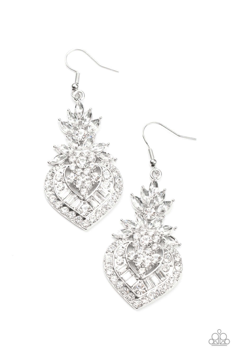 Royal Hustle - White Paparazzi Accessories Earrings $5 Jewelry with Janet Morgan Earrings