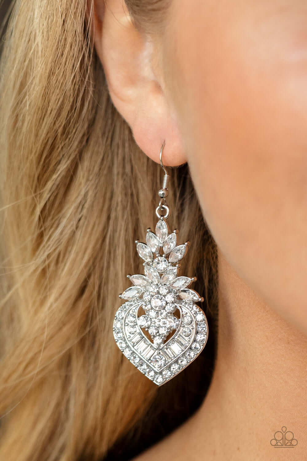 Royal Hustle - White Paparazzi Accessories Earrings $5 Jewelry with Janet Morgan Earrings