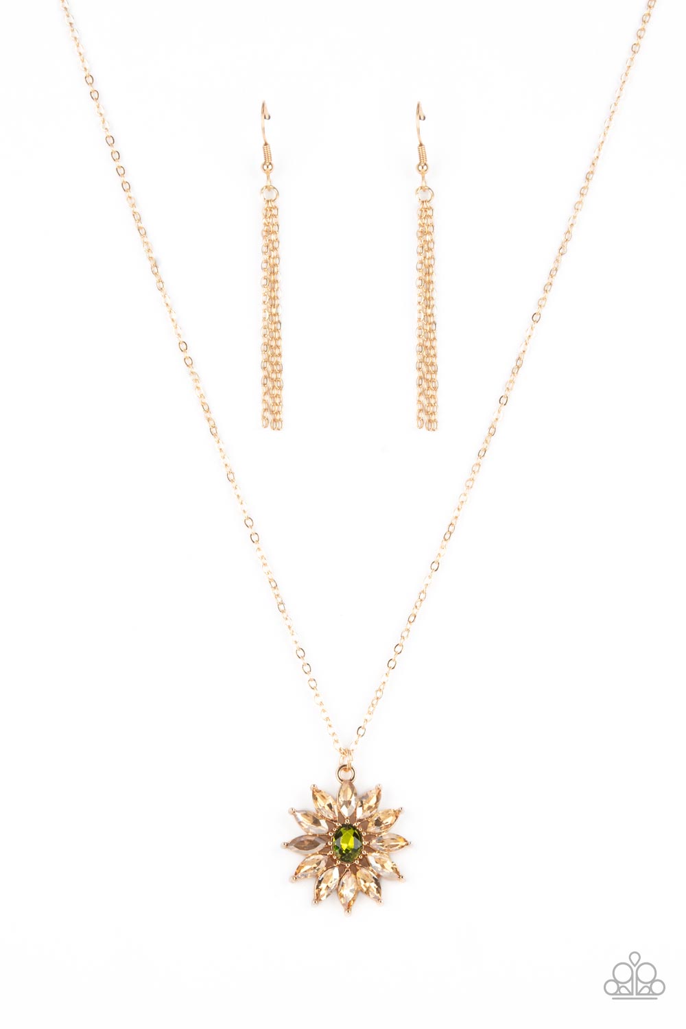 Formal Florals - Gold Paparazzi Accessories Necklace $5 Jewelry with Janet Morgan Necklaces