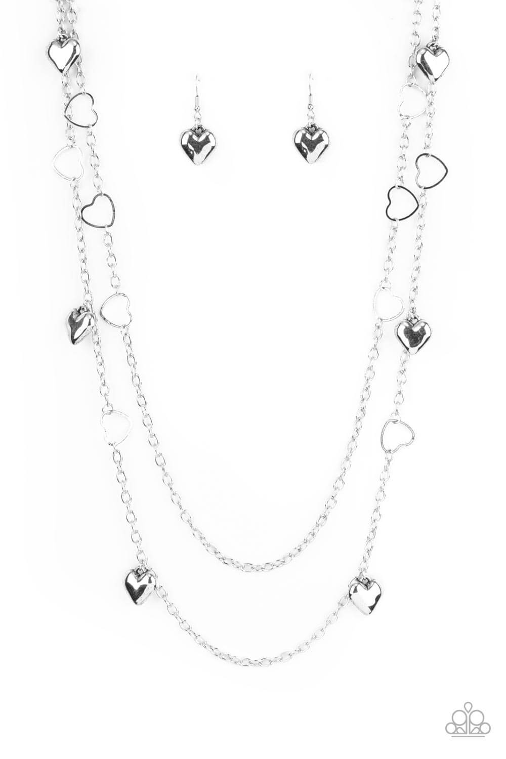 Chicly Cupid - Silver Paparazzi Necklace $5 Jewelry with Janet Morgan Necklaces