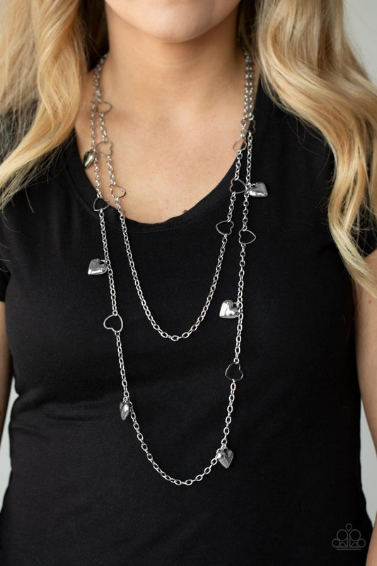 Chicly Cupid - Silver Paparazzi Necklace $5 Jewelry with Janet Morgan Necklaces