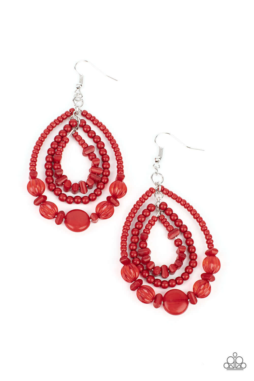 Prana Party - Paparazzi Accessories Red Earrings $5 Jewelry with Janet Morgan Earrings