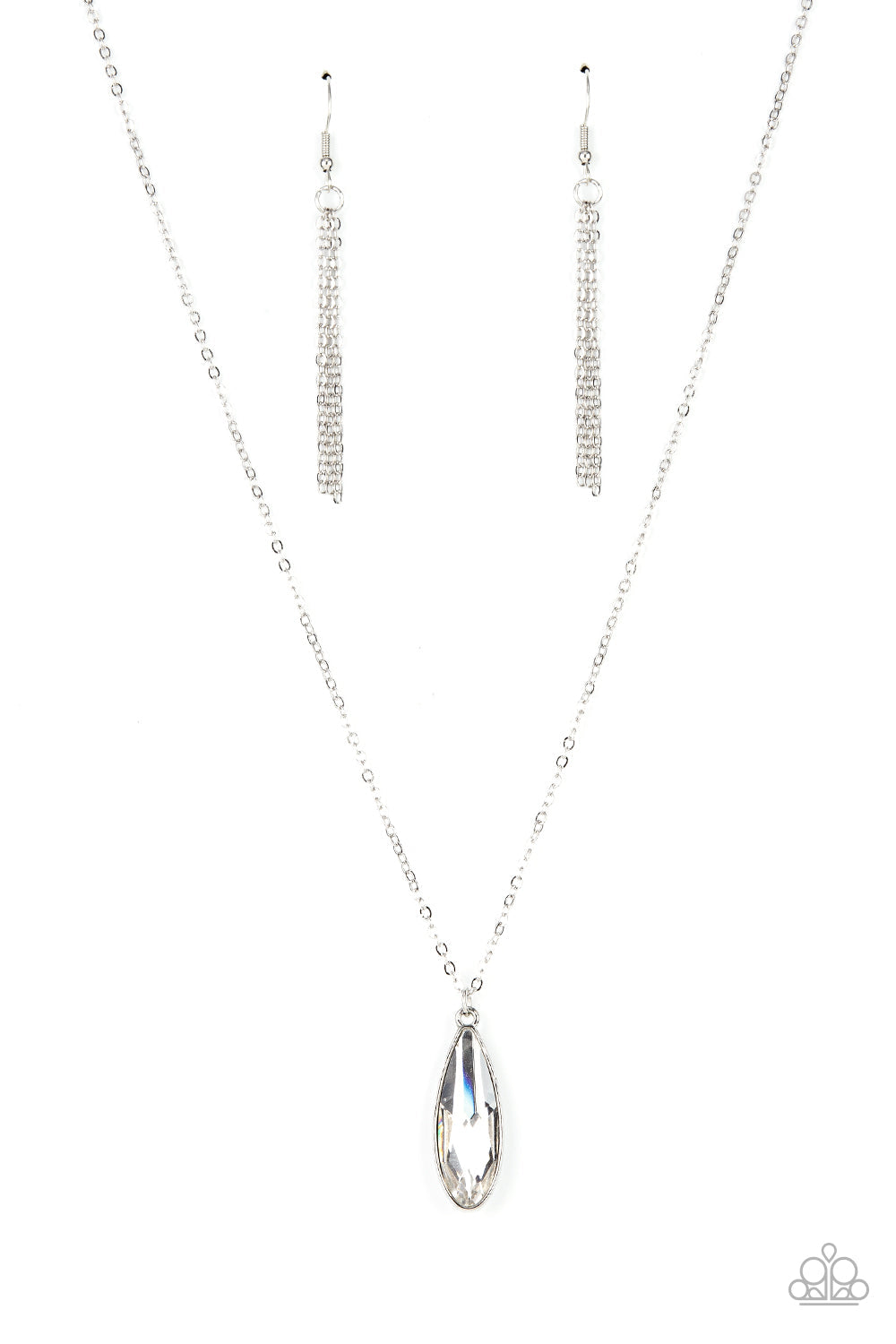 Prismatically Polished - White Paparazzi Necklace $5 Jewelry with Janet Morgan Necklaces