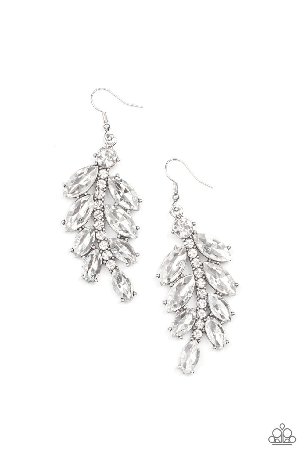 Ice Garden Gala - White Paparazzi Accessories Earring $5 Jewelry with Janet Morgan Earrings