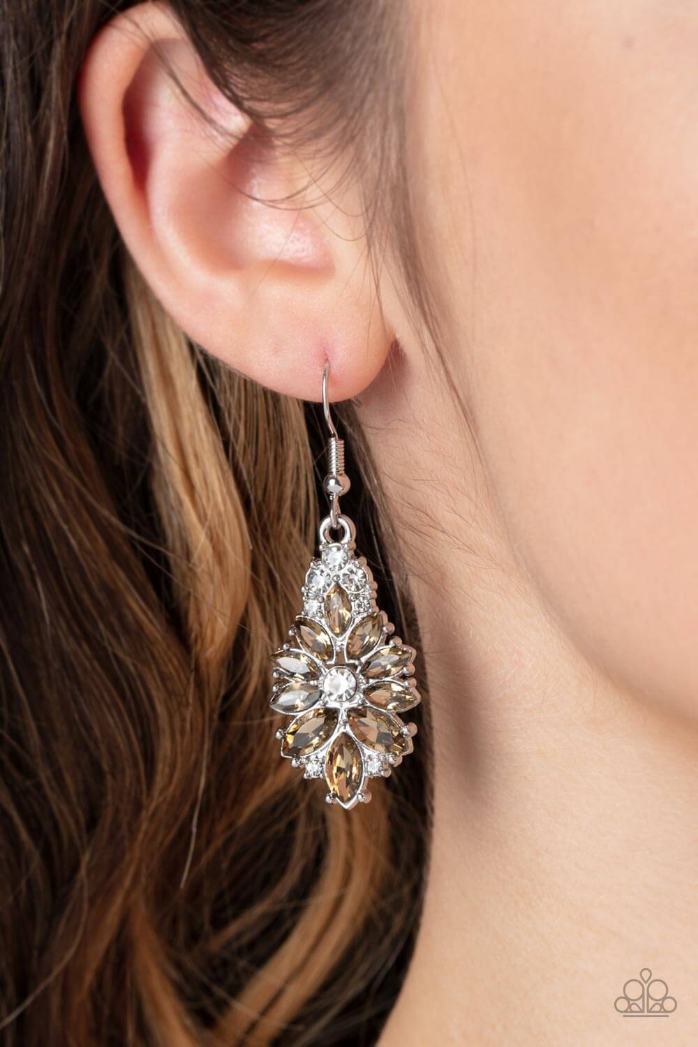 Gala Goddess - Brown Paparazzi Accessories Earring $5 Jewelry with Janet Morgan Earrings