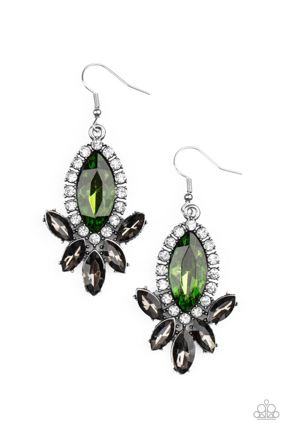 Serving Up Sparkle - Green Paparazzi Accessories Earrings $5 Jewelry with Janet Morgan Earrings