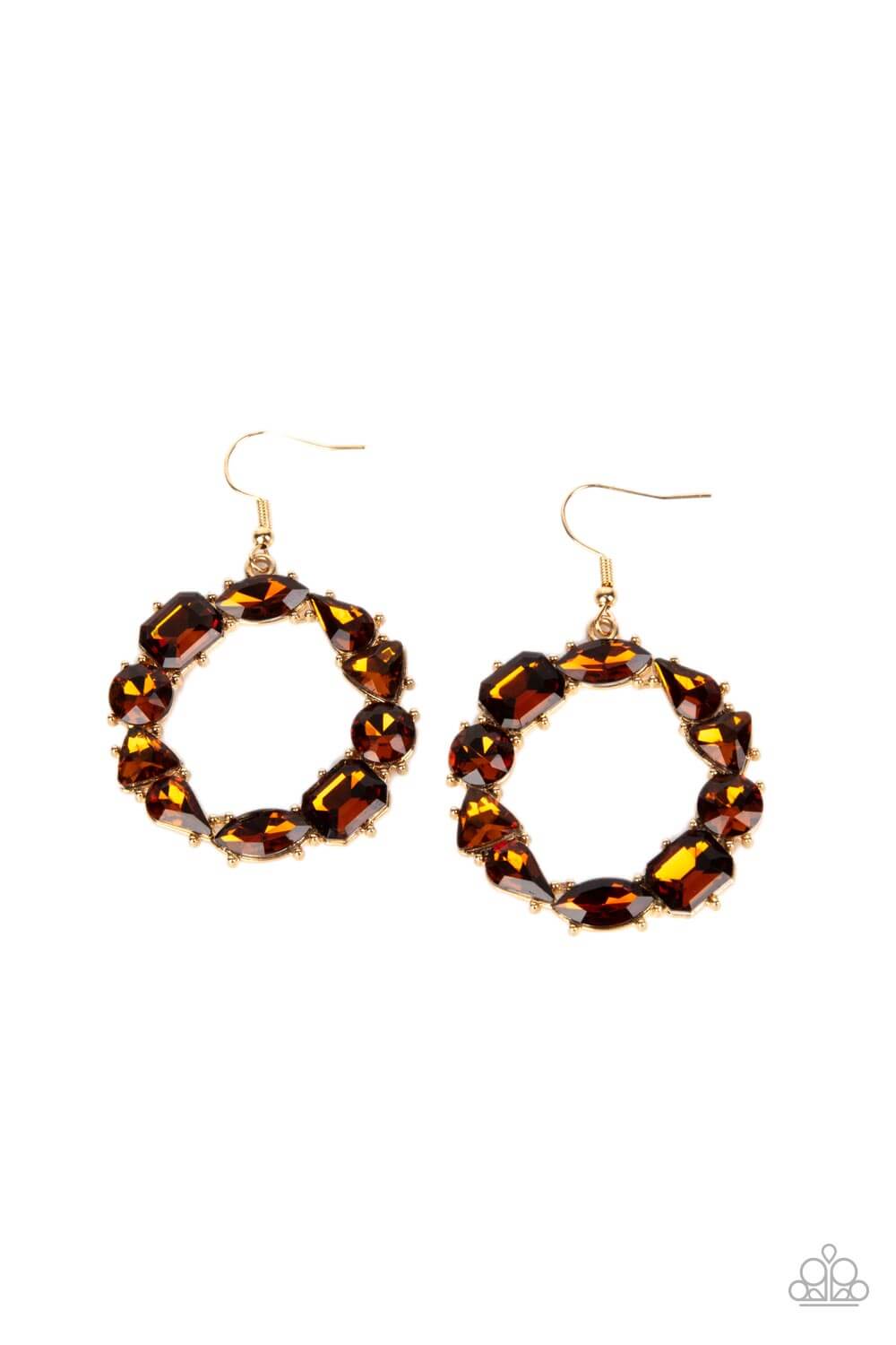 GLOWING in Circles - Brown Paparazzi Accessories Earring $5 Jewelry with Janet Morgan EARRINGS