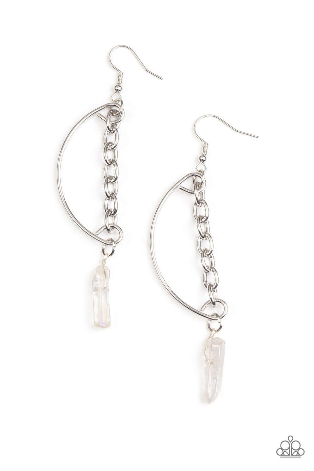 Yin to My Yang - White Paparazzi Accessories Earrings $5 Jewelry with Janet Morgan Earrings