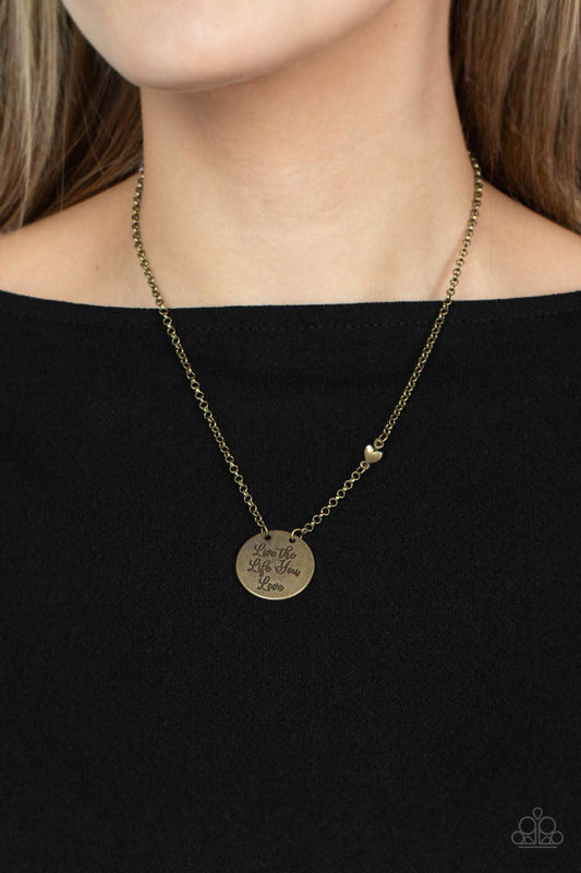 Live The Life You Love Paparazzi Accessories Brass Necklace $5 Jewelry with Janet Morgan Necklace