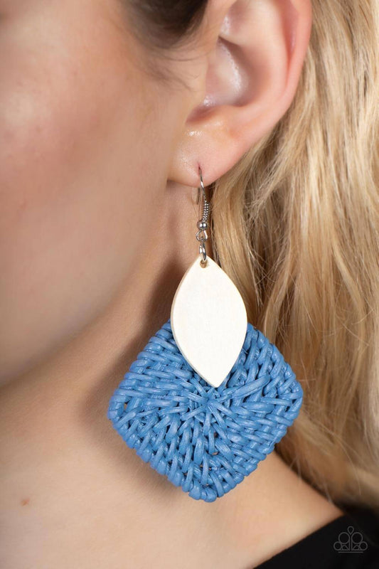 Sabbatical WEAVE - Paparazzi Accessories Blue Earrings $5 Jewelry with Janet Morgan Earrings