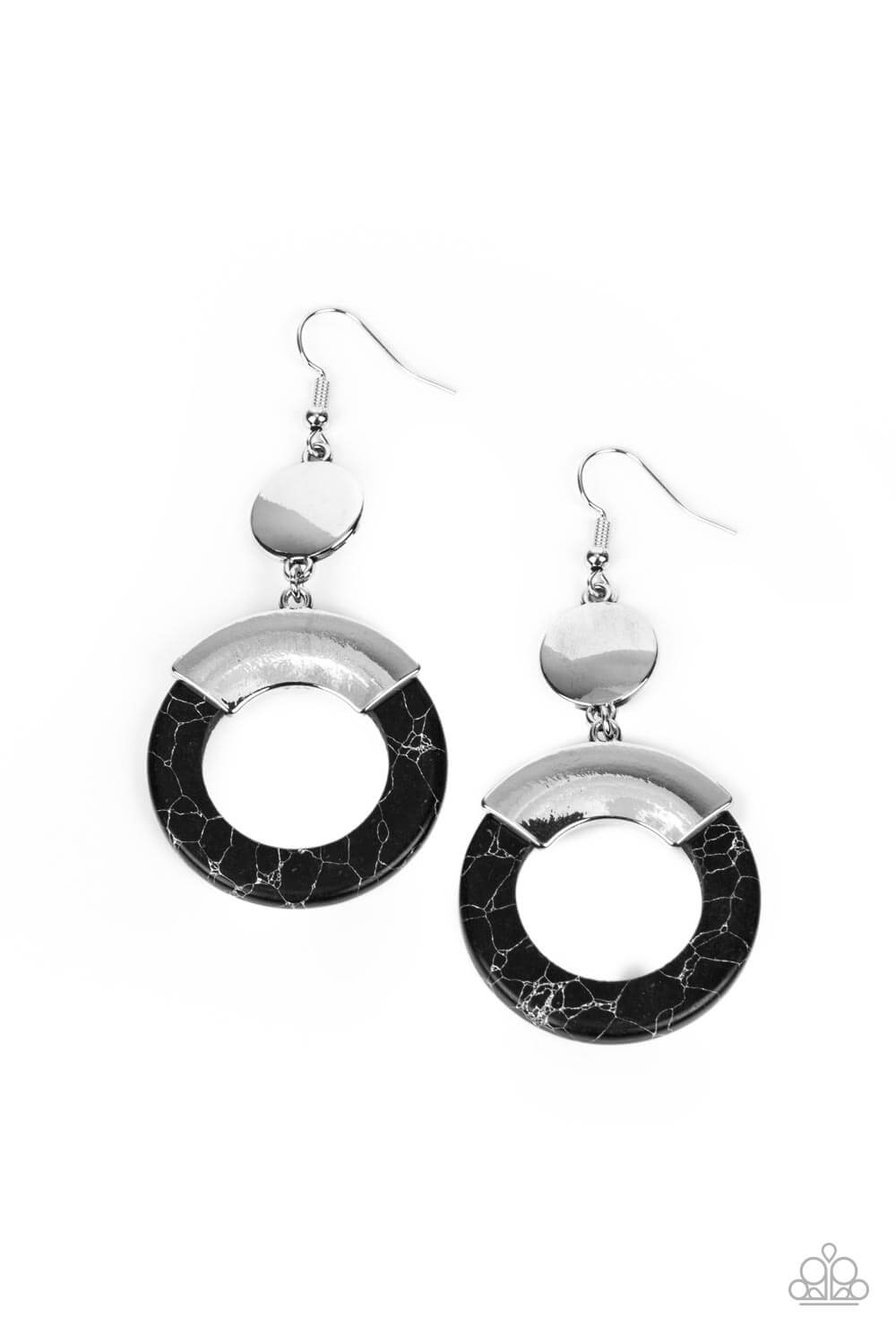 ENTRADA at Your Own Risk - Paparazzi Accessories Black $5 Jewelry with Janet Morgan EARRINGS