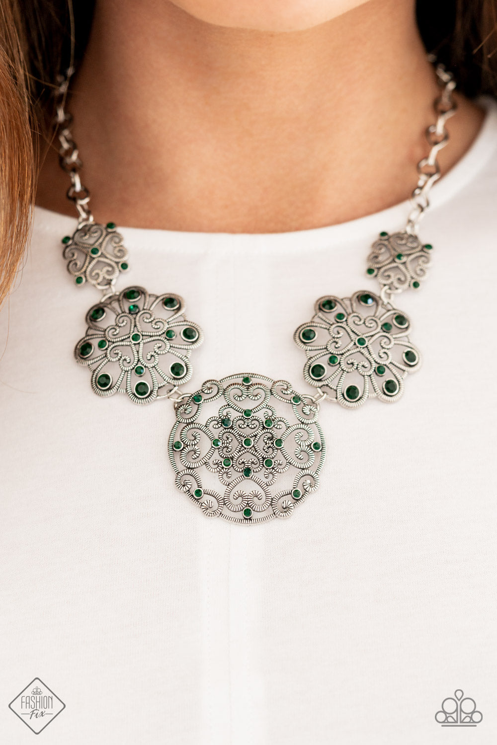 Royally Romantic - Green Paparazzi Accessories Necklace $5 Jewelry with Janet Morgan Necklaces